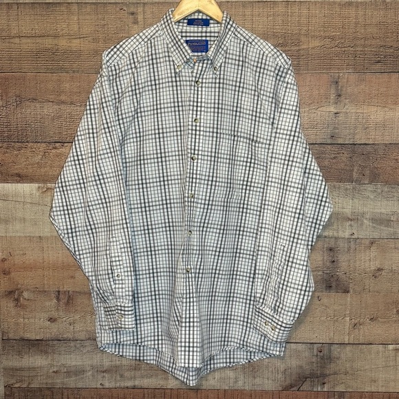 Pendleton Other - 🌻 Pendleton Men’s Shirt size Large Brown Tan Plaid Cotton Button Up Long Sleeve*